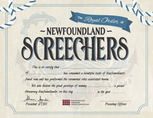 Newfoundland-Screech-Certificate1