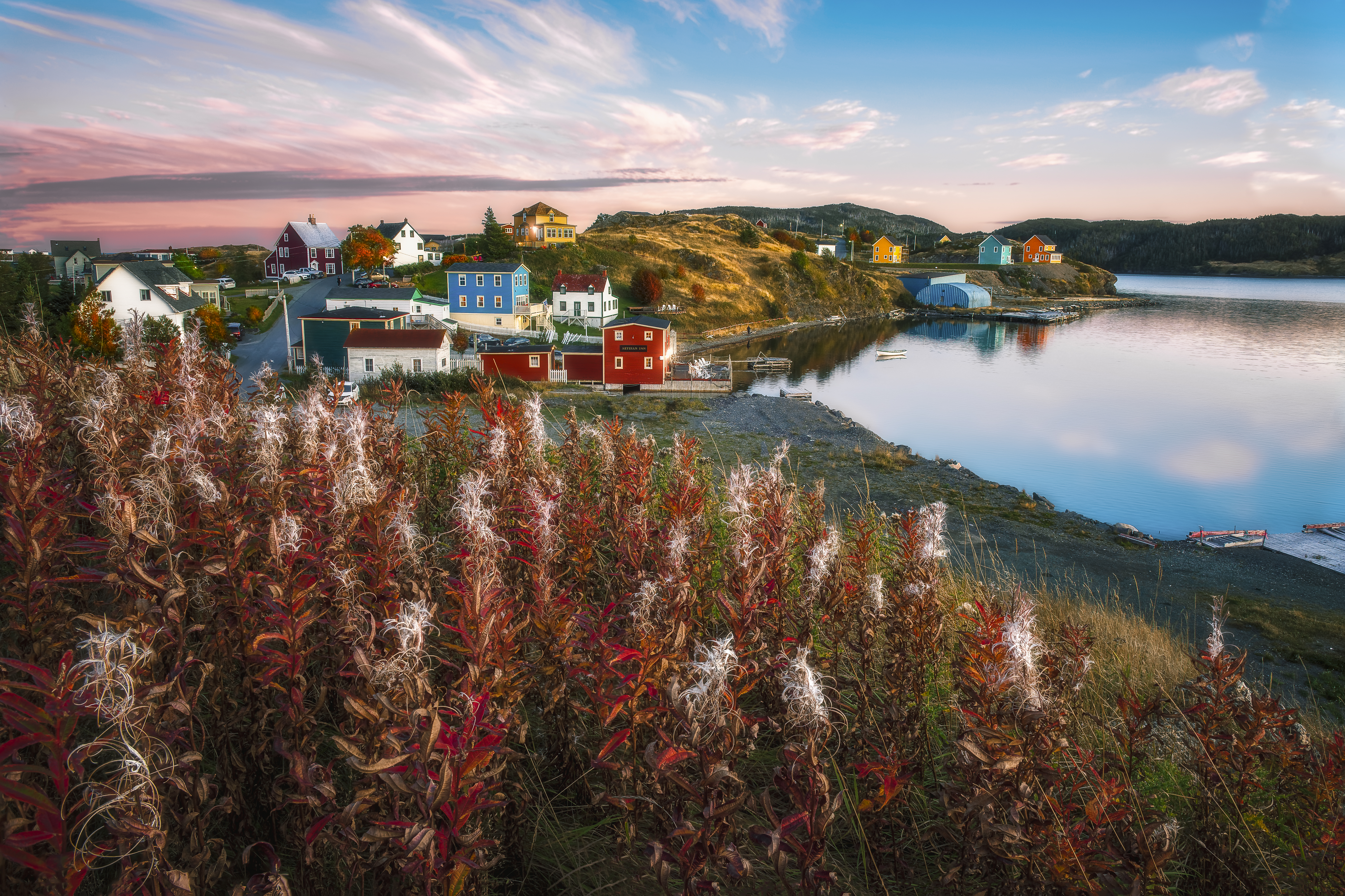 An early October sunset at the historic town of Trinity. Autumn is setting in and the leaves are beginning to show its colours.